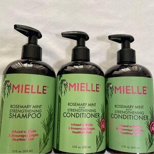 Mielle Rosemary Mint Strengthening Shampoo and 2 Conditioner